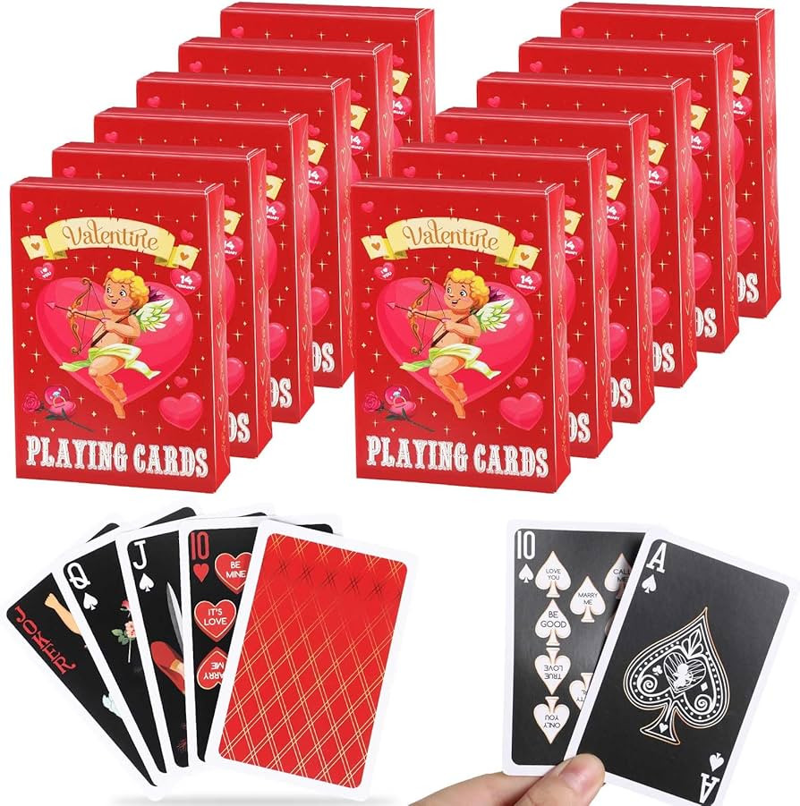 Gemscream 12 Pack Valentine Playing Cards Heart Party Card Game Standard Size Novelty Design Poke... | Amazon (US)
