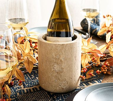 Travertine Marble Wine Chiller | Pottery Barn (US)