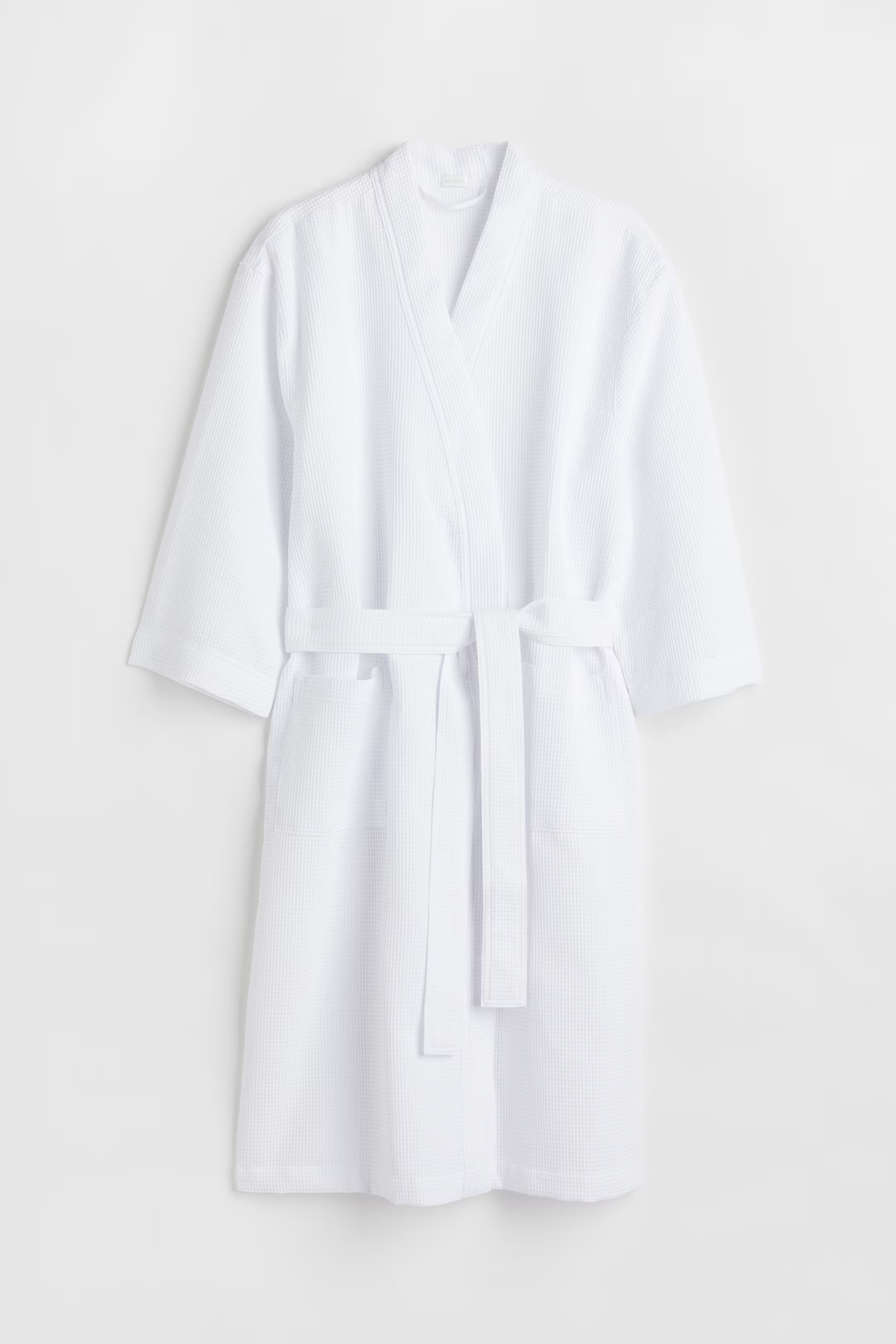 Waffled dressing gown - White - Home All | H&M GB | H&M (UK, MY, IN, SG, PH, TW, HK)
