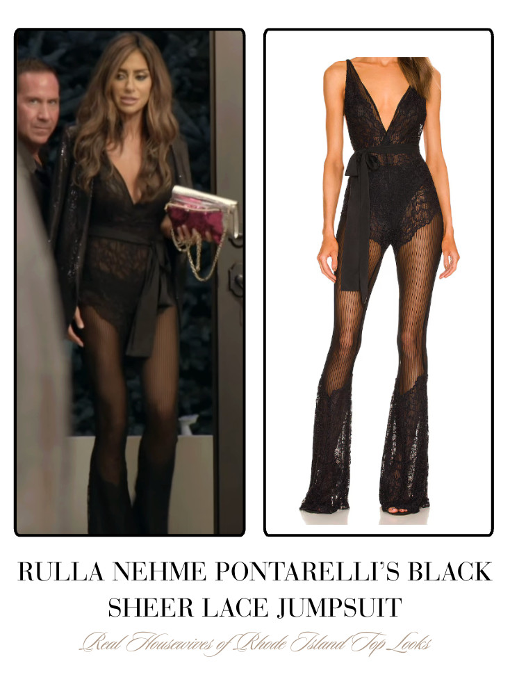 Rulla Nehme Pontarelli's Black Sheer Lace Jumpsuit 

 