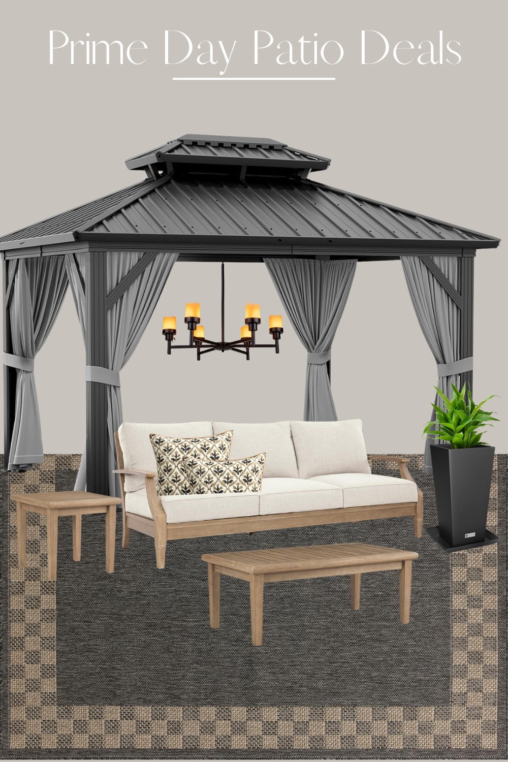 #ad this entire outdoor patio setup is on major sale for Amazon Prime Day! The hardtop gazebo is 10x12 and the patio furniture is stunning eucalyptus wood! 

@amazon #founditonamazon #amazonhome


#LTKSaleAlert #LTKHome #LTKSeasonal