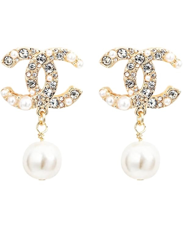 Drop Earrings, Gold-Tone Dangle Earrings with Sparkling Crystal & Imitation Pearl Embellishments,... | Amazon (US)