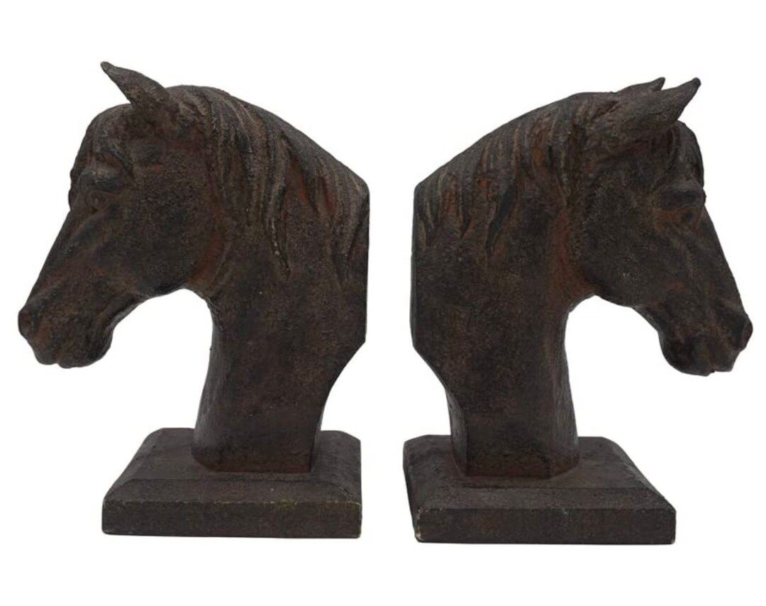 Comfy Hour Farmhouse Collection 5" Length 7" Height Set 2 Horse Head Art Bookends, 1 Pair, Antiqu... | Etsy (US)