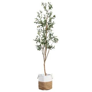 7ft. Olive Tree with Natural Trunk in Handmade Jute Basket | Michaels Stores