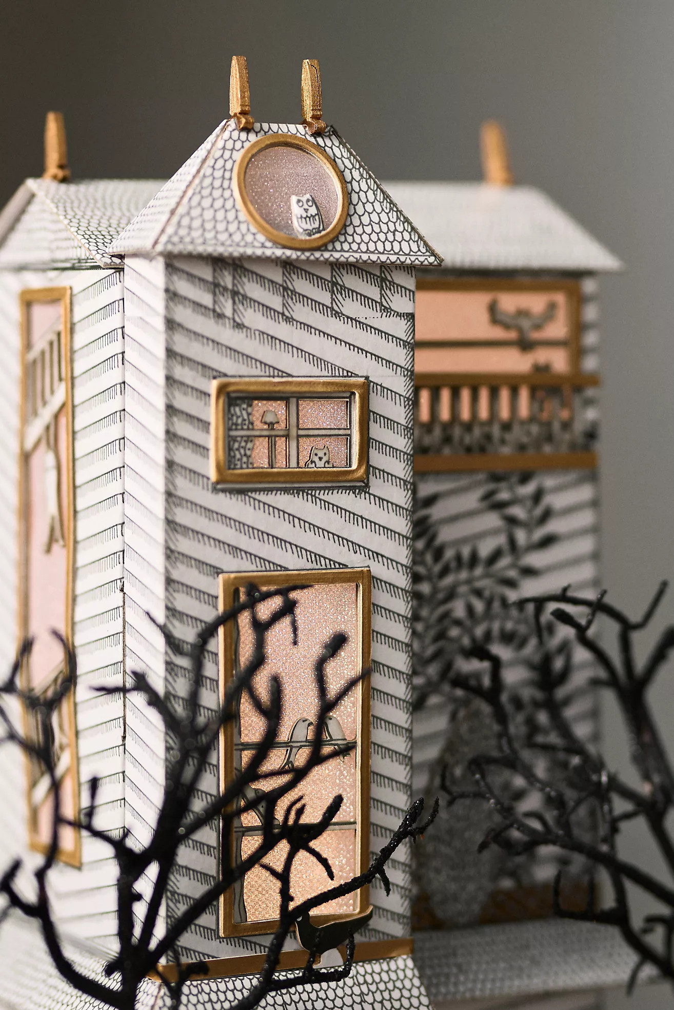 Florence Balducci Black Cat Light-Up Paper House | Anthropologie (US)