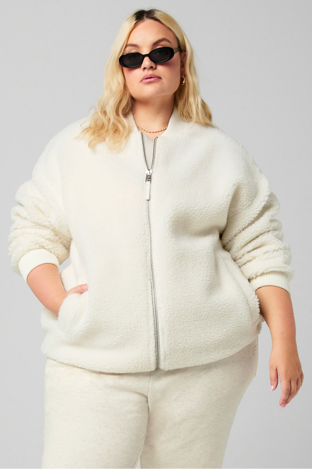 Teddy Oversized Bomber Jacket | Fabletics