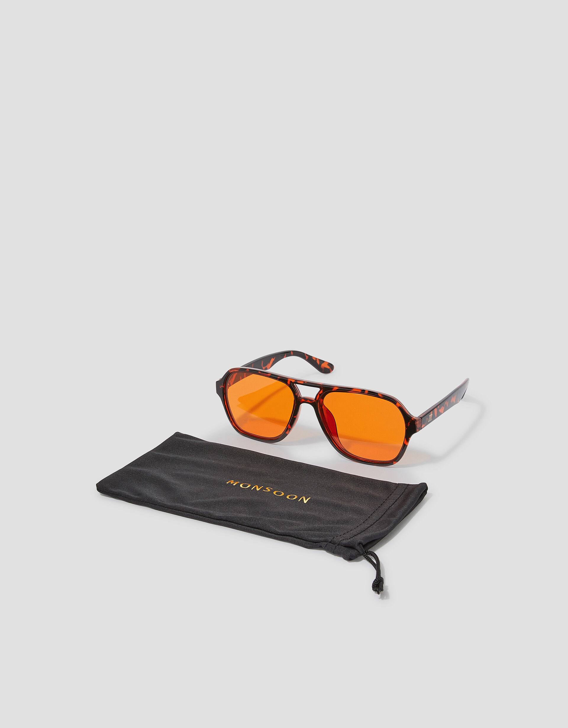 Amber Tort Aviator Sunglasses | Monsoon (UK)