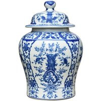 Blue & White Porcelain Chinoiserie Floral Temple Jar 14 | Etsy (US)