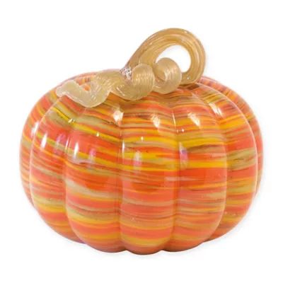 Boston International 7-Inch Swirl Glass Pumpkin in Orange/Yellow | Bed Bath & Beyond