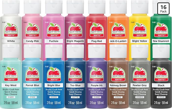 Apple Barrel, Vibrant Spectrum Collection Acrylic Craft Paint, Promoabiii, each, 16 assorted matt... | Amazon (US)