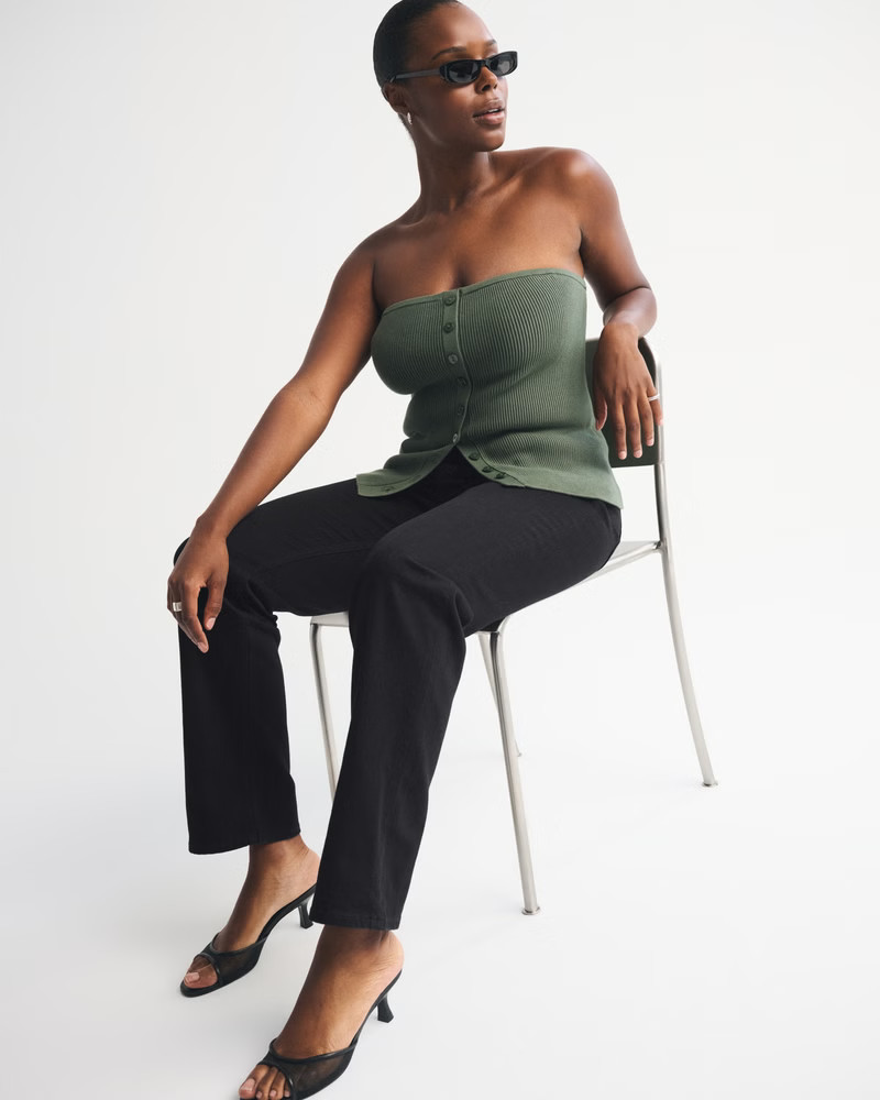 Ultra High Rise Ankle Straight Jean | Abercrombie & Fitch (US)