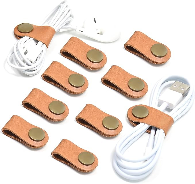 CAILLU Cord Organizer 10 Pack,Cord Holder,Cable Clips Leather,Cable Organizer USB Holder,Cord Kee... | Amazon (US)
