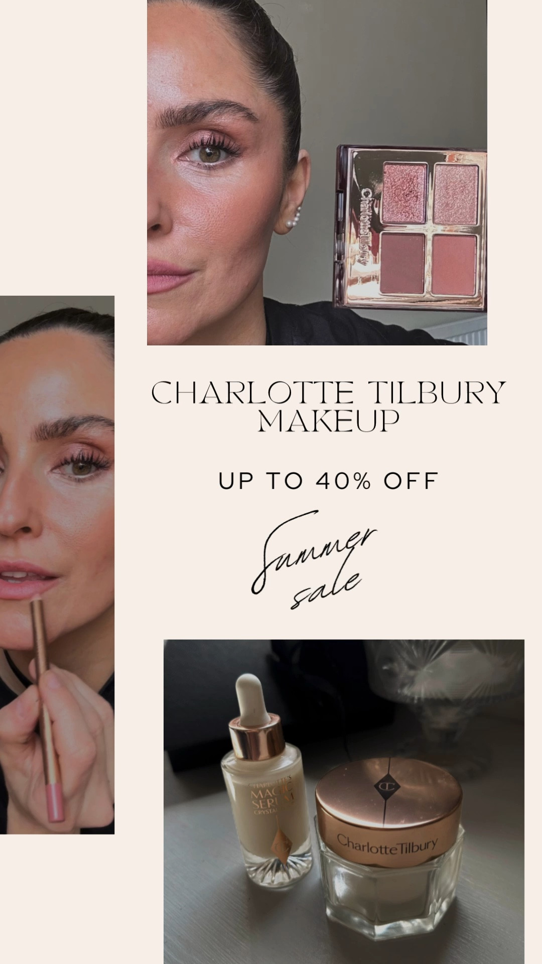 Best deals from Charlotte Tilbury makeup summer sale! 

Bronzer, skincare, anti-aging skincare, anti-wrinkle cream, face serum, lipstick, lip liner, foundation, smokey eye, eyeshadow, brunette makeup

#LTKunder100 #LTKbeauty #LTKsalealert