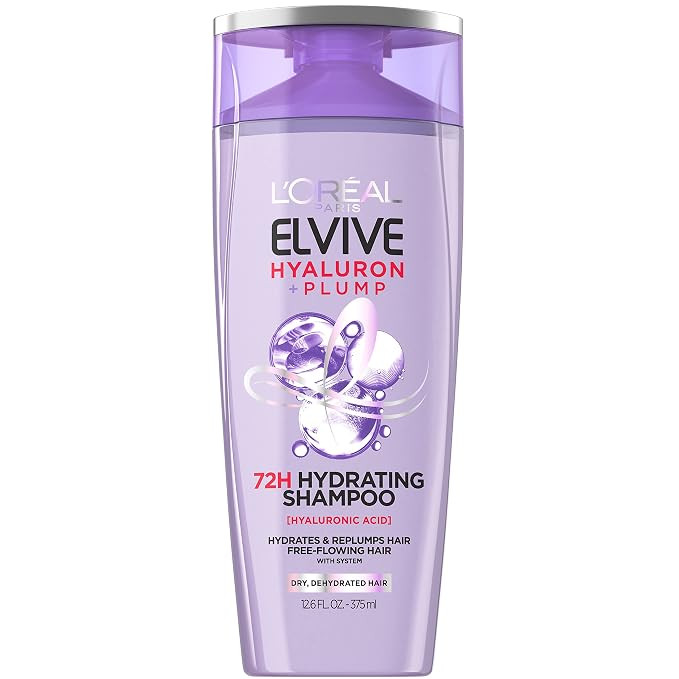 L’Oréal Paris Elvive Hyaluron Plump Hydrating Shampoo for Dehydrated, Dry Hair Infused with Hy... | Amazon (US)