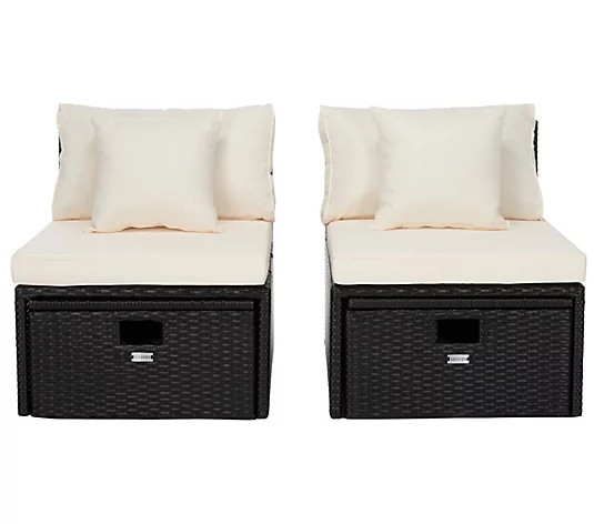 Pramla Outdoor Sette With Ottoman by Safavieh | QVC