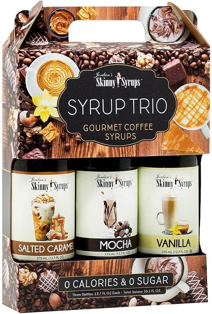 Jordan's Skinny Syrups Sugar Free Coffee Syrup, Vanilla, Salted Caramel & Mocha Syrups, Zero Calo... | Amazon (US)