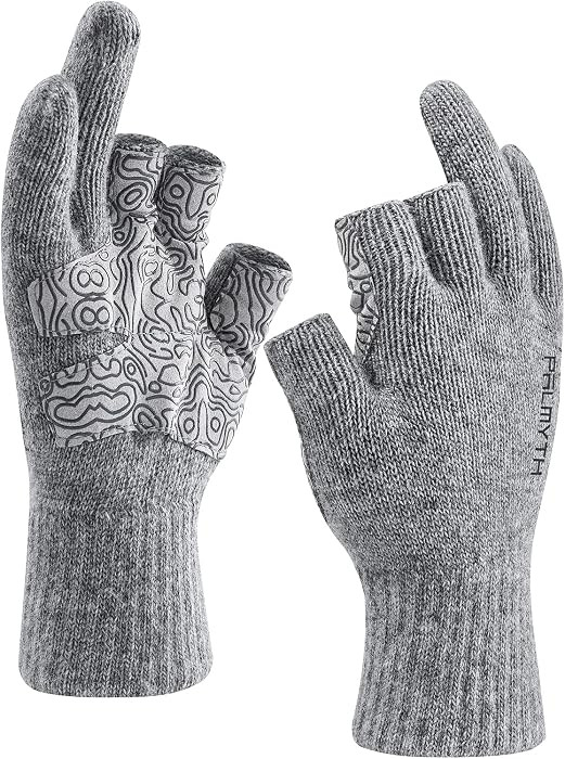 Palmyth Wool Fishing Gloves 3-Cut Fingers Warm for Men and Women Cold Weather Fingerless Gloves f... | Amazon (US)