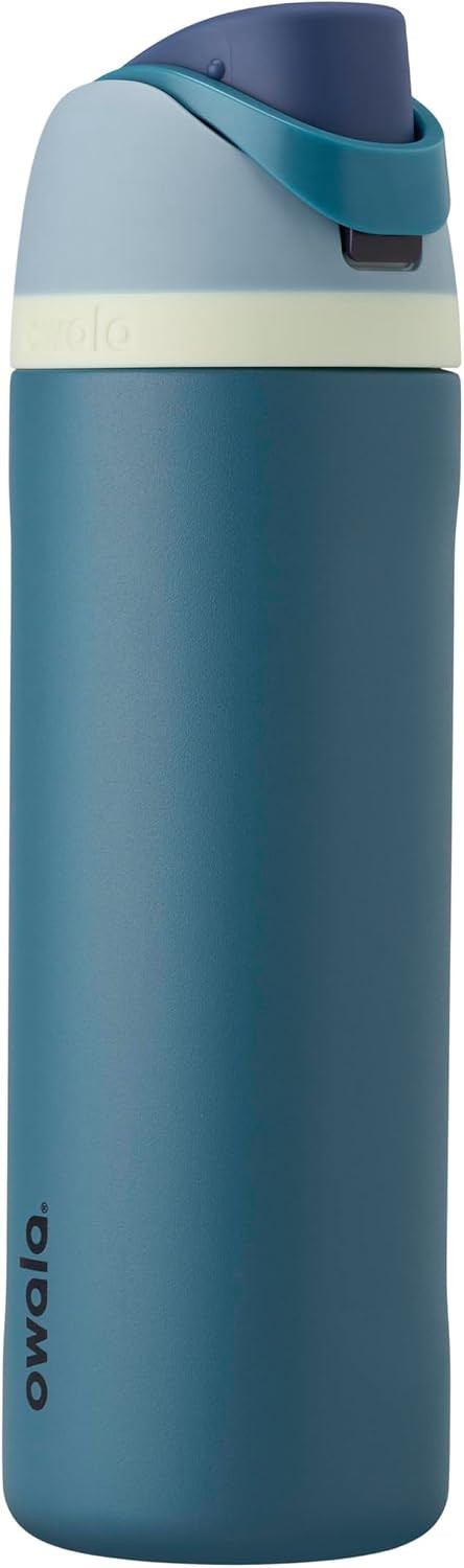 Owala FreeSip Insulated Stainless Steel Water Bottle with Straw for Sports, Travel, and School BPA-Free Sports Water Bottle, 24 oz, Denim | Amazon (US)