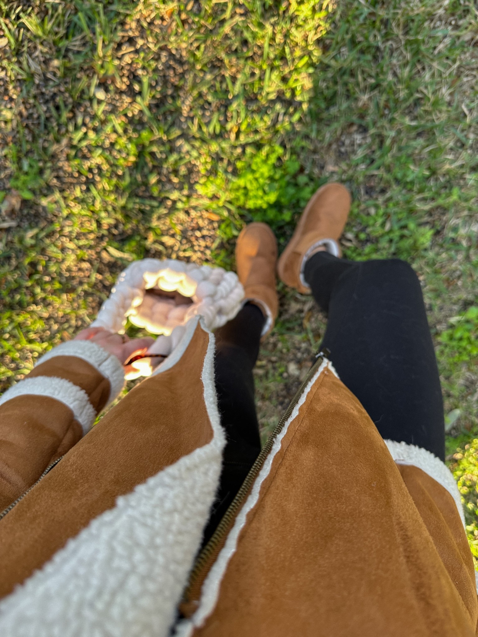 fall is here 🤎🍂 this is your sign to get your uggs (or alternatives) before they sell out for the season! adding all the cutest ones below 👇 

shearling jacket: old navy from like 10 years ago lol (added similar) 
• leggings: set active luxform from a few years ago. these are super comfy and lightweight - not restrictive, so great for lounging! they’ve since added new fabric and fit options (added those in case the og luxform isn’t available) 
• 
[platform uggs, sherpa boots, sherpa jacket, vegan suede, vegan leather, crochet knit purse for fall, easy autumn outfit ootd] 
• chunky oversized crochet knit purse: amazon 
• chestnut ankle boots: justfab (added similar in various materials + price points) 

Happy shopping! 🫶🥰

[fall outfit idea, orange toned outfits, pumpkin patch ootd ideas, autumnal style, autumn fashion]

#LTKItBag #LTKFindsUnder50 #LTKSeasonal