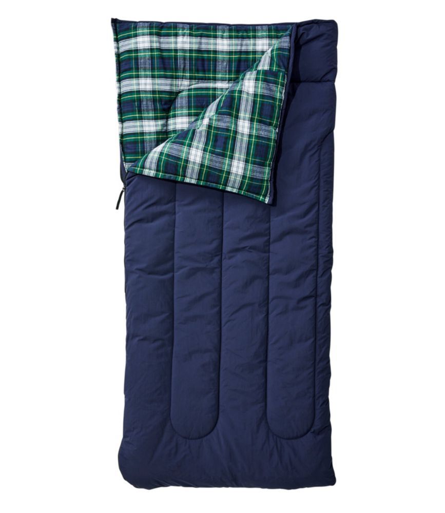 Kids' L.L.Bean Flannel Lined Camp Sleeping Bag, 40A Blue | L.L. Bean