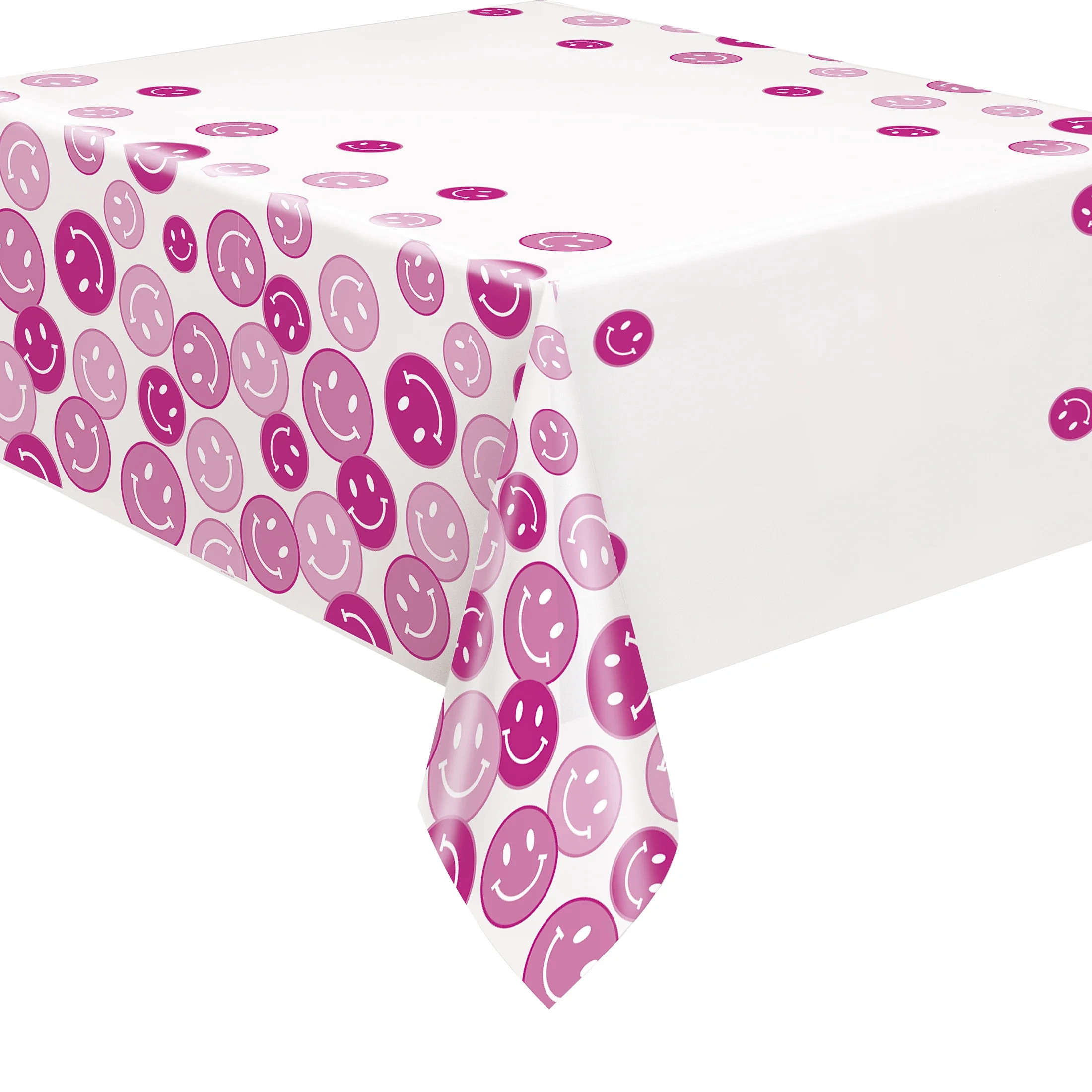 Way to Celebrate! Cheerful Pink Plastic Party Tablecloth, 84 x 54in | Walmart (US)