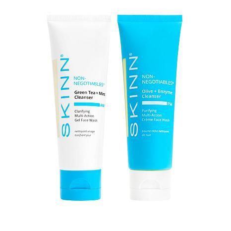 Skinn® Cosmetics Non-Negotiables AM & PM Cleanser 2-piece Set | HSN