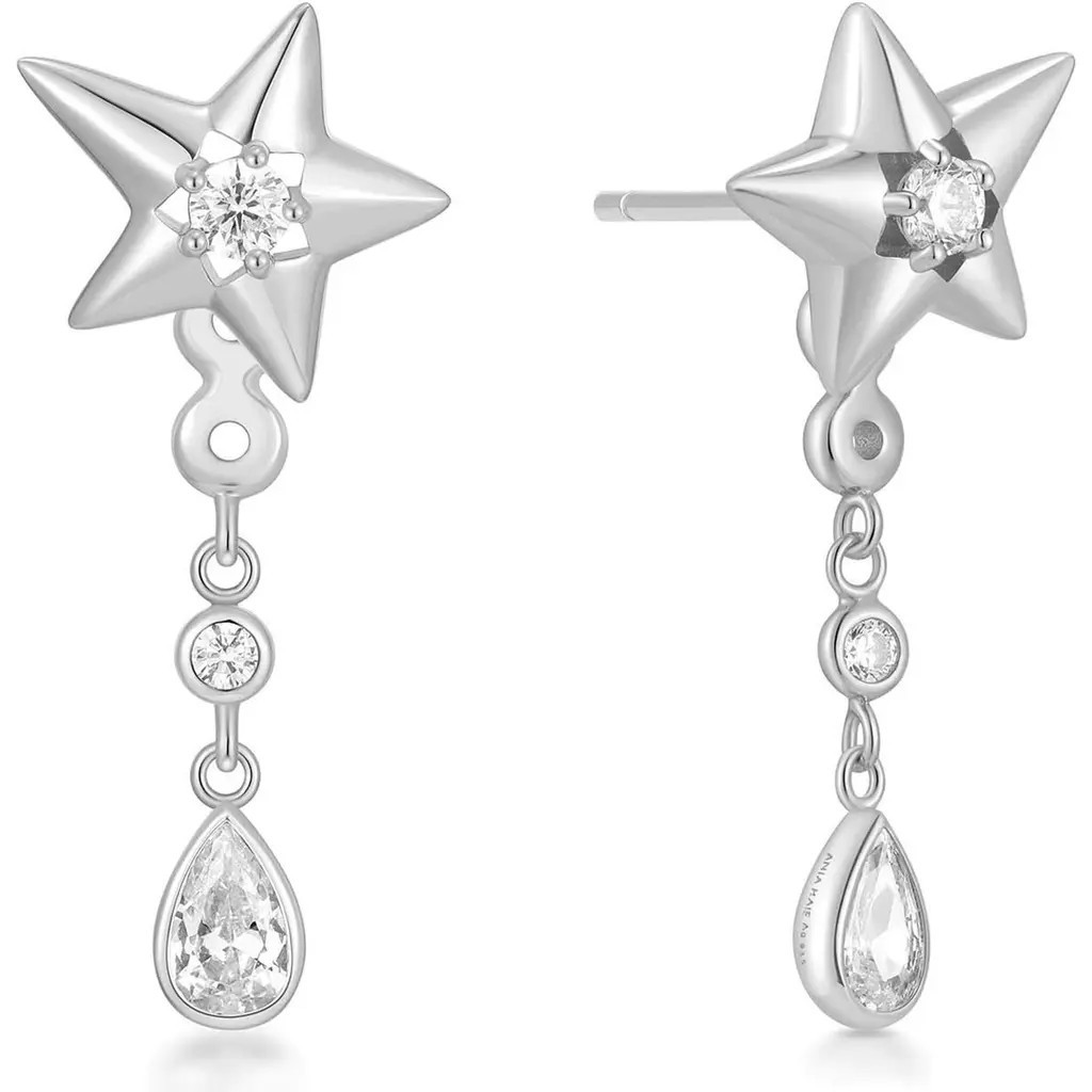 ANIA HAIE Sparkling Star Jacket Earrings in Silver at Nordstrom | Nordstrom