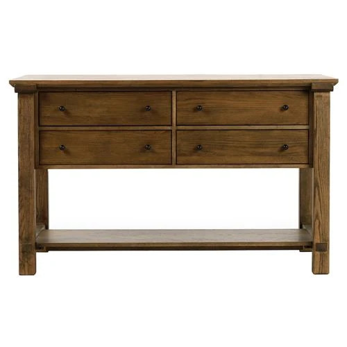 Gavin Rustic Brown Oak Rectangular Kitchen Island - 60" | Kathy Kuo Home
