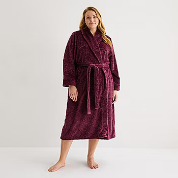 new!Liz Claiborne Womens Fleece Long Sleeve Long Length Robe | JCPenney