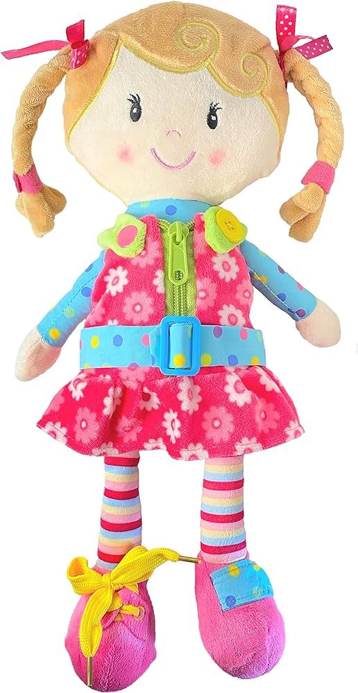 Snuggle Stuffs Sugar Snap Plush Learn to Dress Doll for Toddlers - 15" - Doll for 2 Year Old Girl... | Amazon (US)