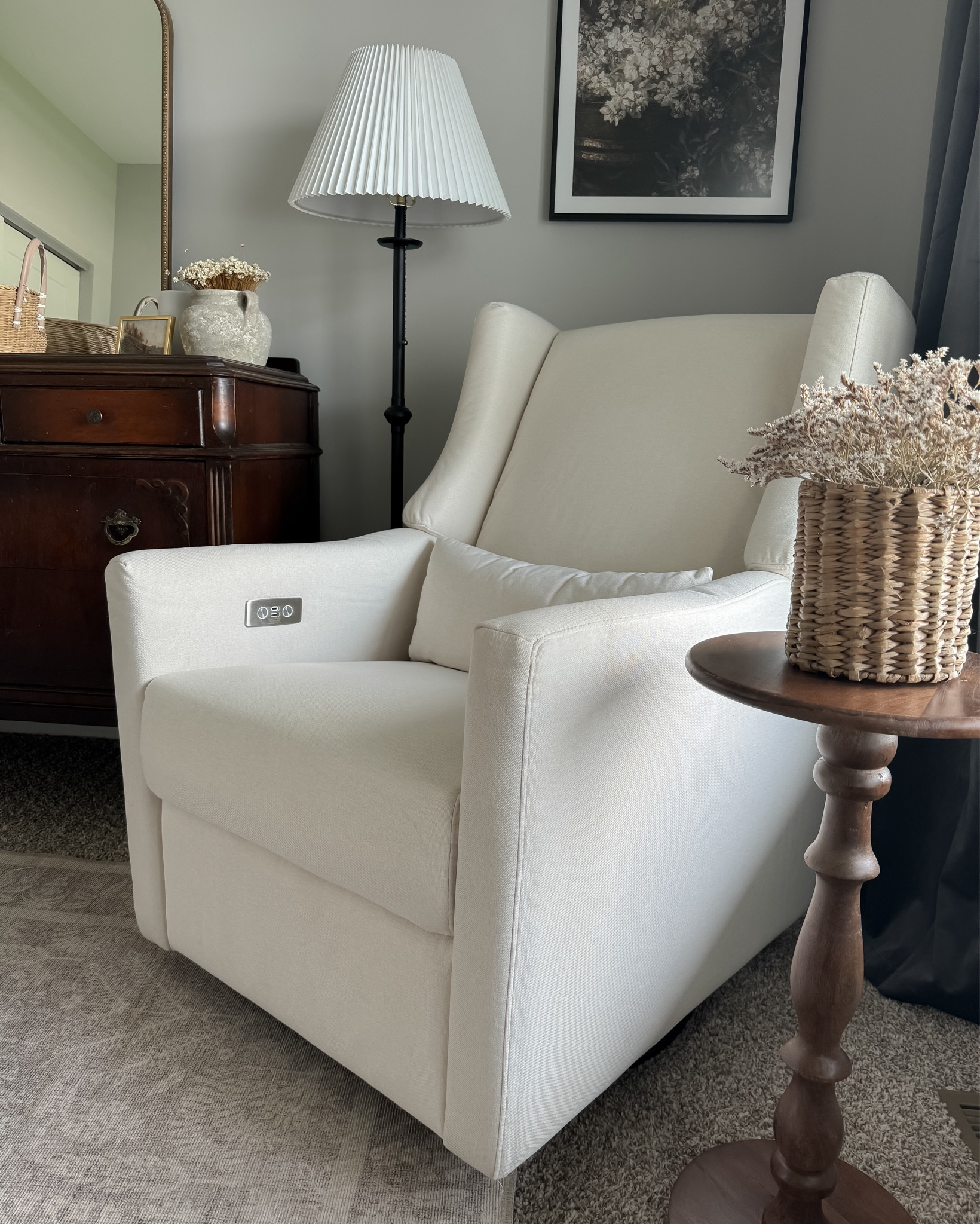 Our vintage inspired nursery for our baby girl is coming together. This crib and glider are both from @kathykuohome (gifted). The stunning gold crib is a real show stopper and this electric recliner glider will be perfect for those late nights with our sweet girl. 

 Kathy Kuo Home is having an amazing Memorial Day sale coming up from 5/16-5/28. 

@Shop.LTK #liketkit  liketk.it/xx
 #lovewhereyoulive #kathykuohome #homedecor #nursery #nurserydecor #vintageinspired #vintagenursery #girlsnursery #babygirl #homeinspiration #cozyhome #itkhome


#LTKSaleAlert #LTKBaby #LTKBump