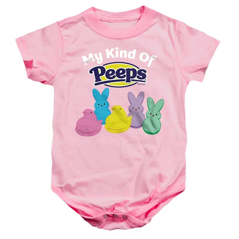 Easter My Kind Of Peeps Unisex Infant Snap Suit for Baby, Pink, Small | Walmart (US)