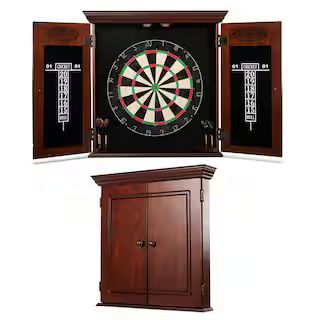 Chatham Bristle Dart Board and Cabinet Set | The Home Depot