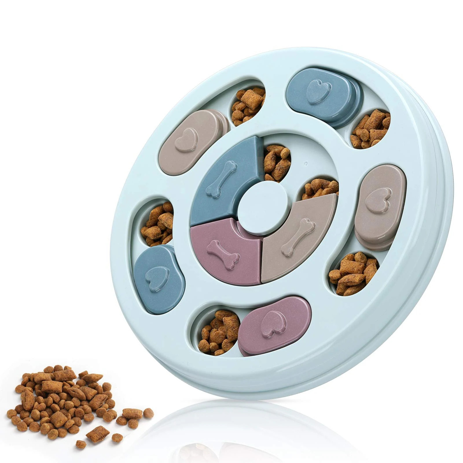 Misopily Dog Puzzle Toy Interactive Slow Feeder for IQ Training and Mental Enrichment for Cats Puppies and Small Dogs Blue Food Dispenser | Lowe's