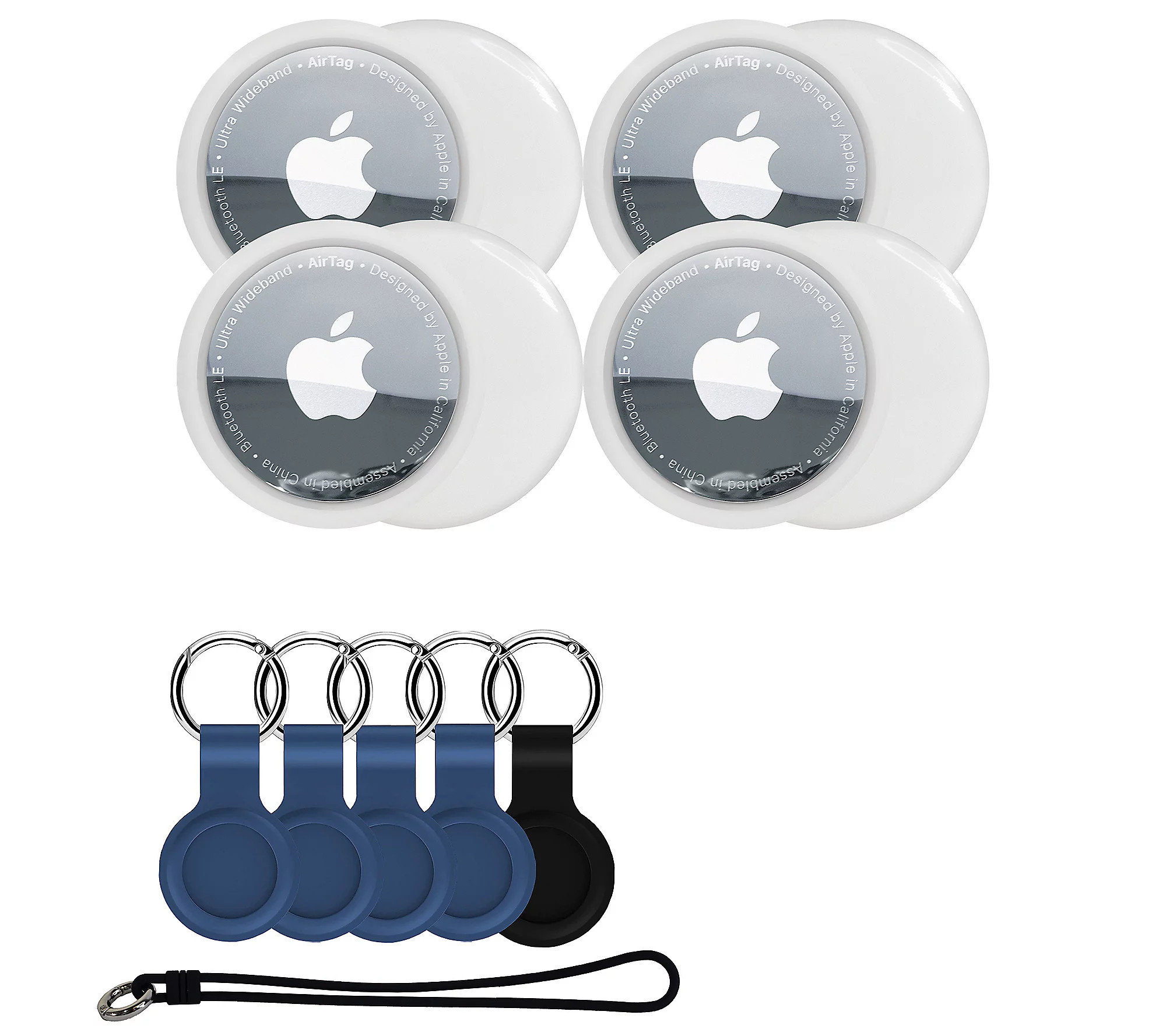 Apple AirTags 4-pack with Luggage Strap and Keychains | QVC