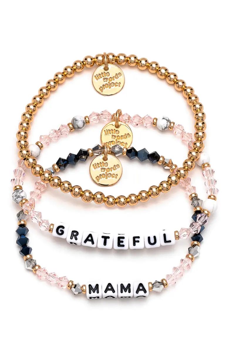 Grateful & Mama Set of 3 Beaded Bracelets | Nordstrom