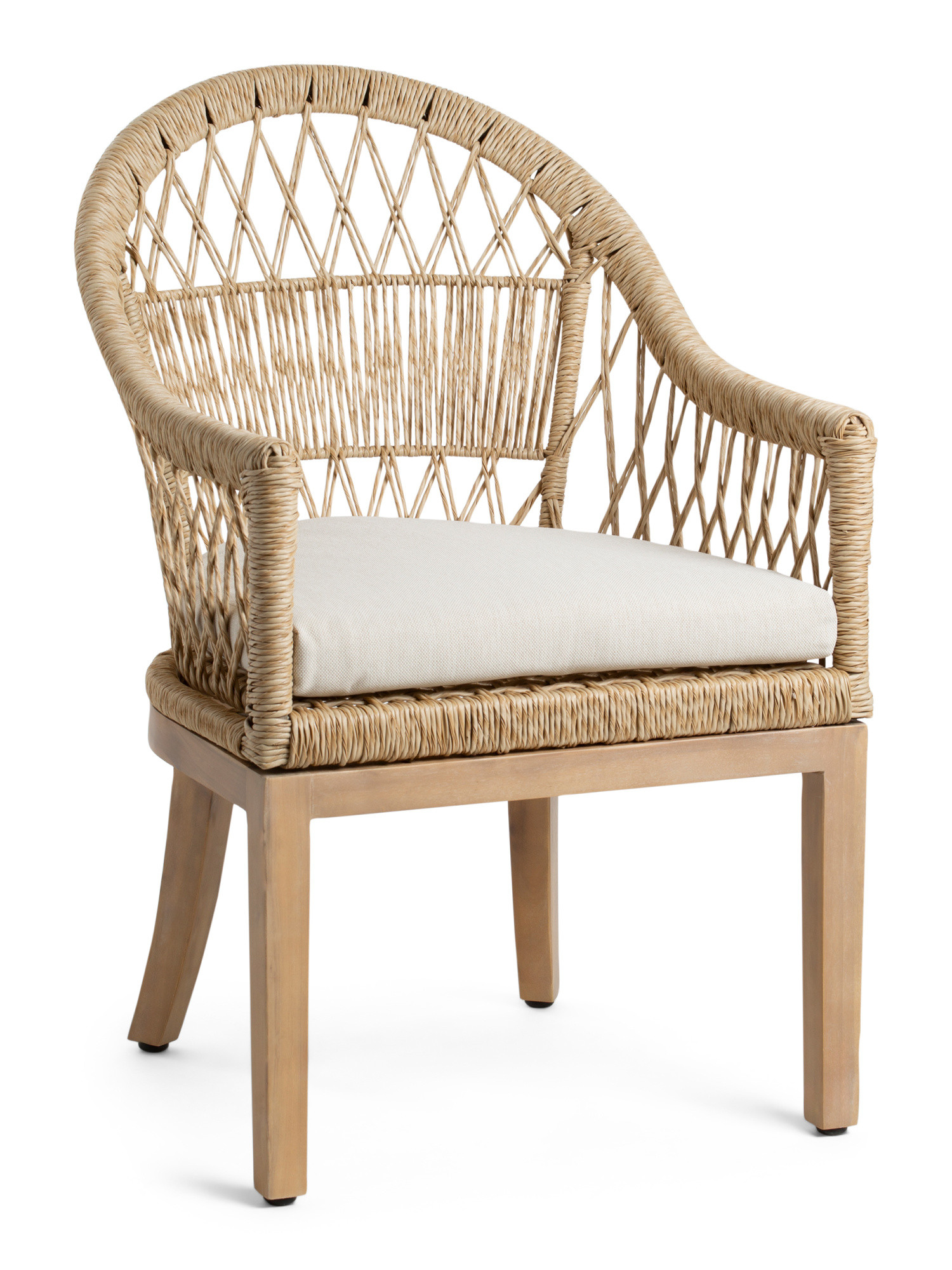 Outdoor Wicker And Wood Dining Chair | Marshalls