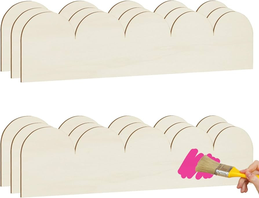 Scalloped Decorative Wood Trim Unfinished Scalloped Wood Molding DIY Wooden Moulding Trim for Hom... | Amazon (US)