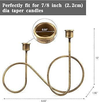 Twisted Brass Style Candle Holder, Candlestick Holder for Table Decoration, Holiday, Wedding, Hou... | Amazon (US)