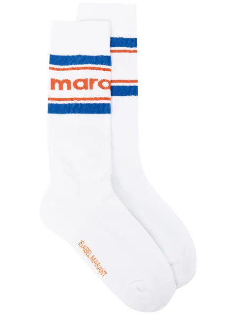 Isabel Marant Dona sporty-striped Socks - Farfetch | Farfetch Global