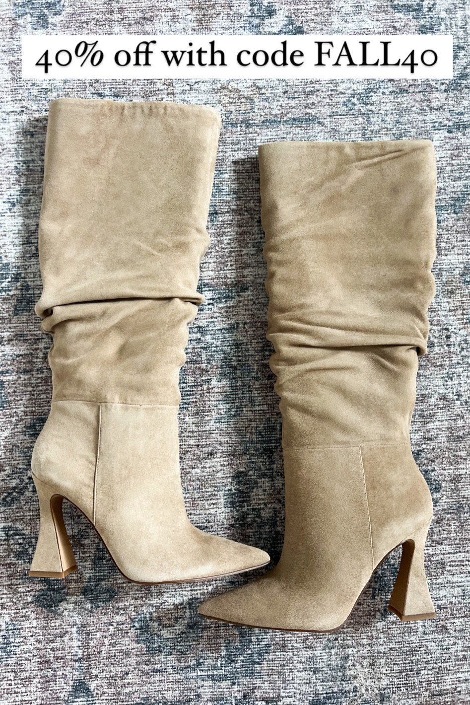 Knee high boots 40% off with code FALL40. These are gorgeous!! Fall style. Fall boots. Color is taupe suede. 

#LTKfindsunder100 #LTKshoecrush #LTKSeasonal