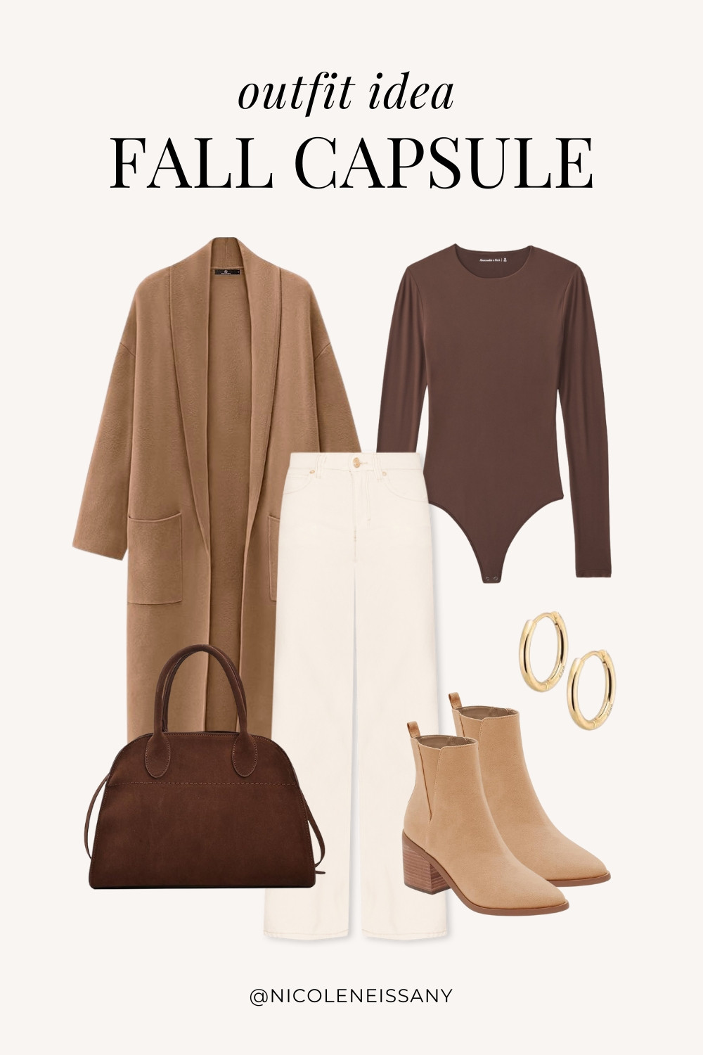 Fall Capsule Wardrobe Outfit Idea | fall capsule outfit, fall outfit, fall outfits, fall style, fall fashion, fall 2024 fashion, fall outfits 2024, fall trends 2024, fall outfit inspo, fall outfit inspiration, fall capsule wardrobe essentials, fall wardrobe essentials, fall closet essentials, fall essentials, fall basics, fall must haves, neutral capsule wardrobe, neutral outfit, neutral fashion, casual outfit, casual date night outfit, elevated casual outfit, brunch outfit, everyday outfit, Abercrombie, Abercrombie denim, Abercrombie jeans, Amazon Fashion, Revolve, Lulus, Nordstrom // fall coat, fall coatigan, long cardigan, bodysuit, white jeans, white denim, cream jeans, cream denim, brown ankle boots, gold hoop earrings, brown suede tote bag

#LTKSeasonal #LTKShoeCrush #LTKItBag #LTKStyleTip #LTKFindsUnder50 #LTKFindsUnder100 #LTKTravel #LTKSaleAlert 