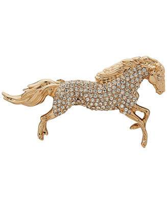 Gold-Tone Crystal Year Of Horse Pin | Macy's