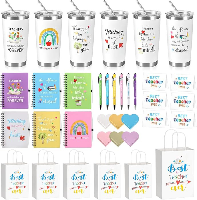 36Pcs/6 Set Teacher Appreciation Gifts in Bulk, Teacher Valentines Gifts End of Year Back to Scho... | Amazon (US)