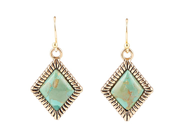 Barse Jewelry Blue Composite Turquoise Gold Tone Earrings - 1WDF1A | JTV Jewelry