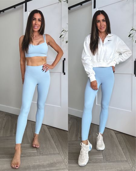 New fits from Nike! Love how these leggings feel on …feels like second skin and not see thru, size XS
Sports bra sz medium, cropped pullover sz XS
Sneakers tts and love this neutral color…super comfy too! 

#LTKfitness #LTKshoecrush #LTKstyletip