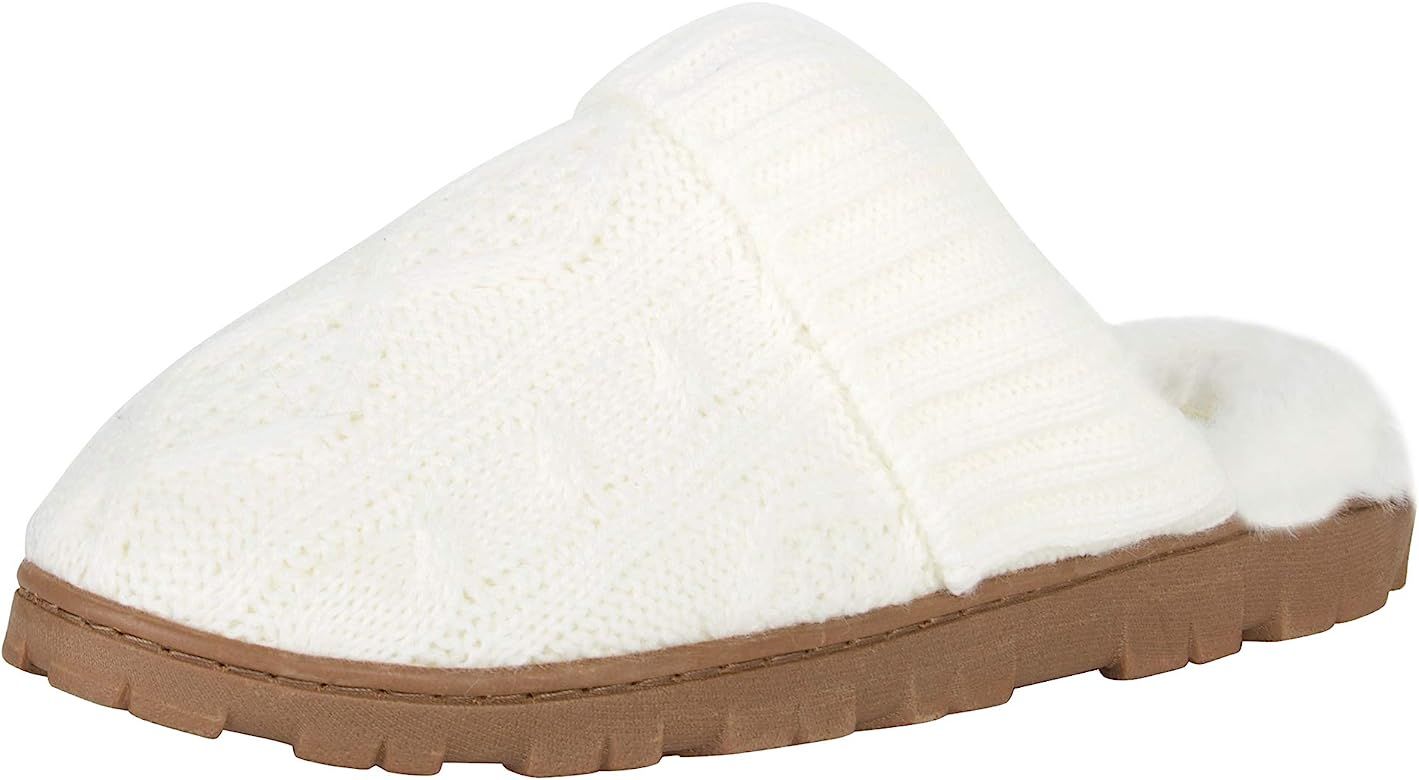 Jessica Simpson Women's Soft Knit Memory Foam Clog Slippers with Indoor/Outdoor Sole | Amazon (US)