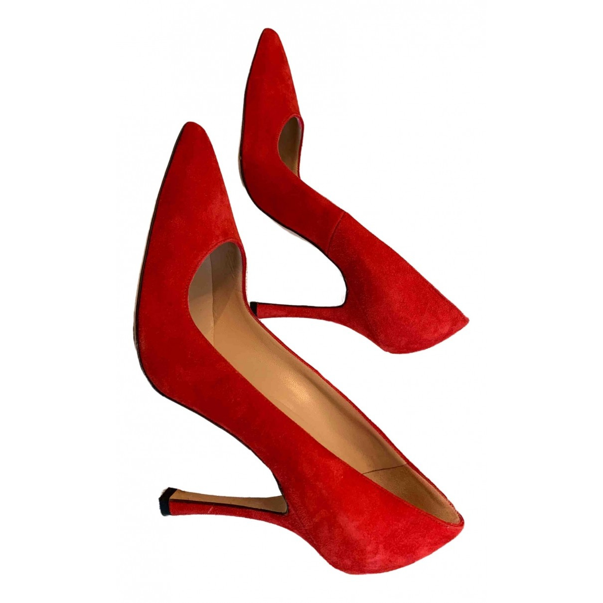Manolo Blahnik Red Suede Heels for Women 37 EU | Vestiaire Collective (Global)