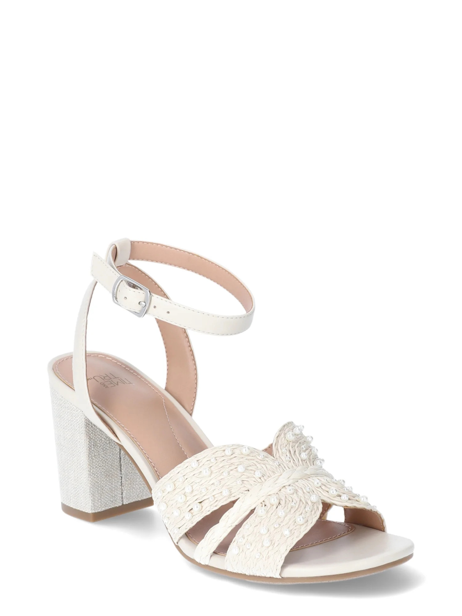 Time and Tru Women's Pearl Block Heel Sandal - Walmart.com | Walmart (US)