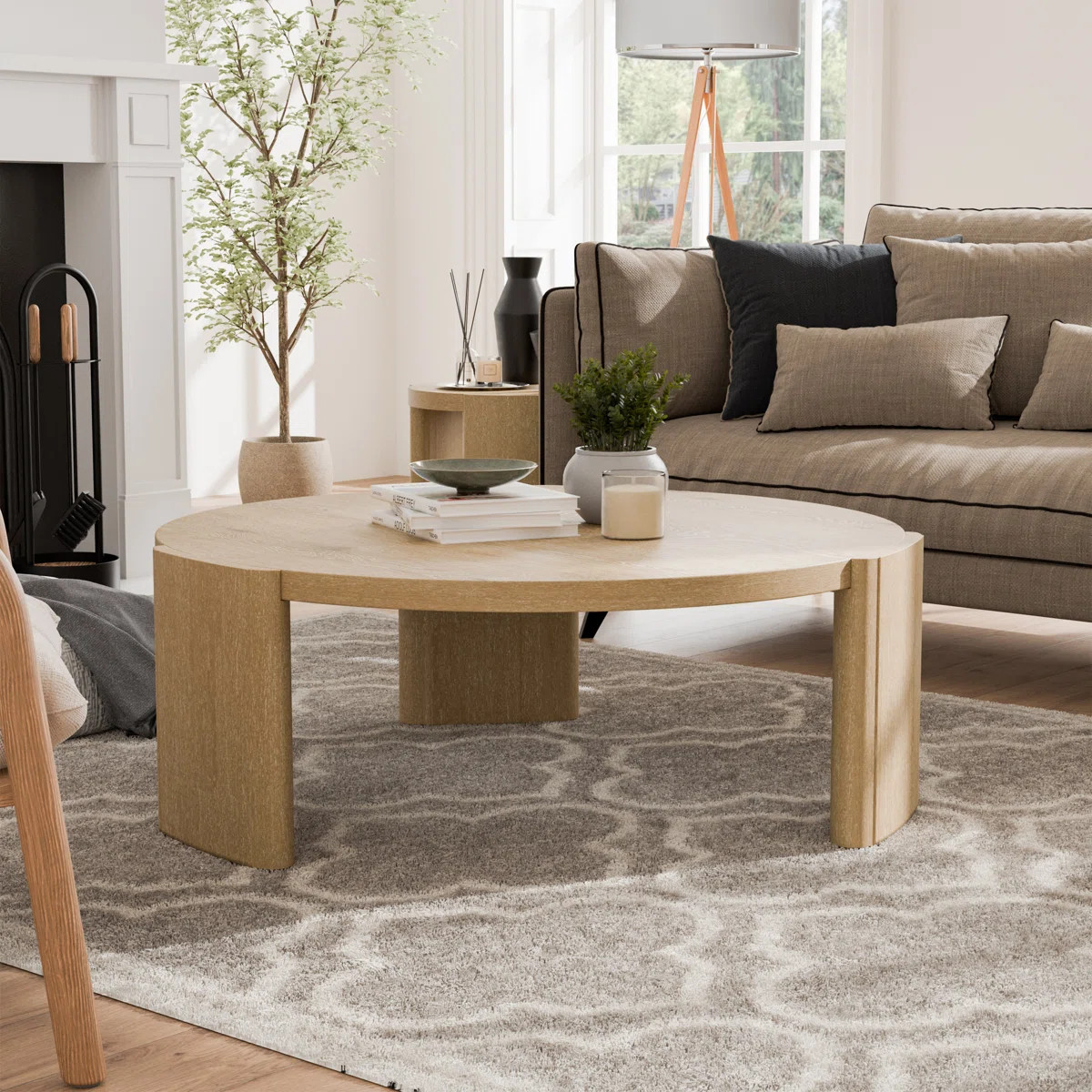Konegan Round Solid Wood Coffee Table | Wayfair North America